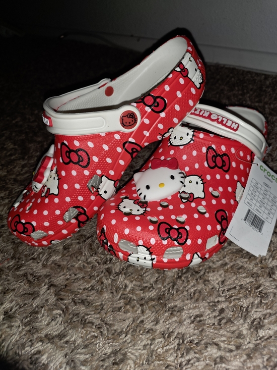 Hello Kitty Shoes - Hello Kitty Red Polka Dot Kids Clogs with White Strap